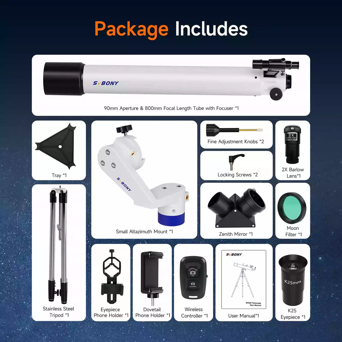 SV520 Telescope Complete Kit Perfect for Astronomy Beginners Start Stargazing Adventure