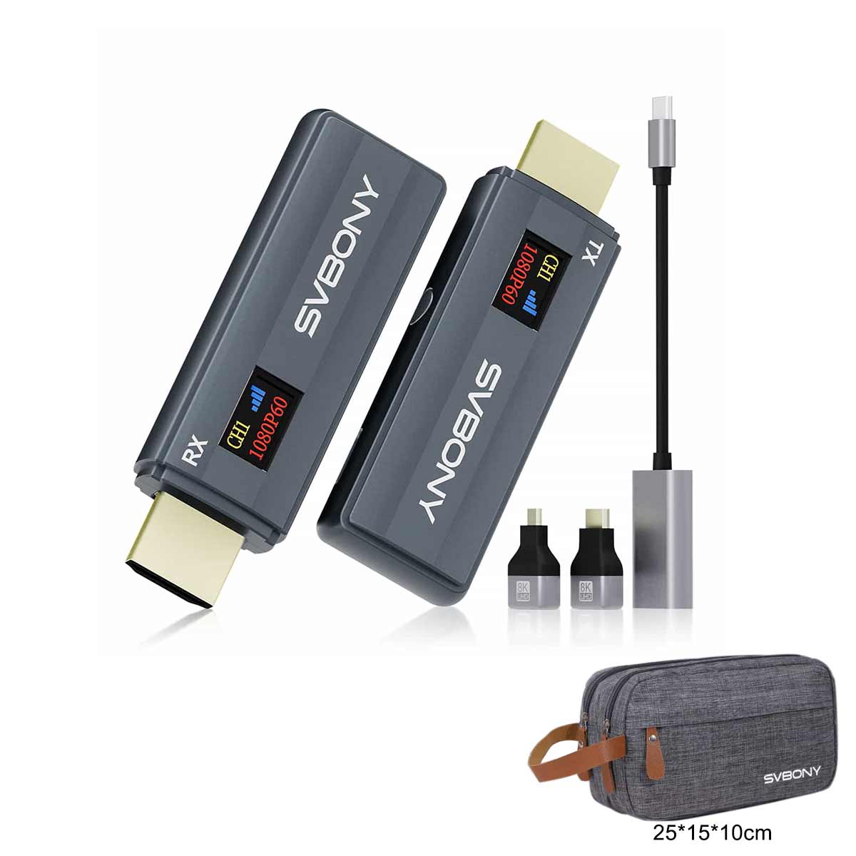 TransAir1 Wireless HDMI Transmitter and Receiver Plug & Play 1080P HD Sender Extender Portable w/ LED Display for Streaming Video and Audio