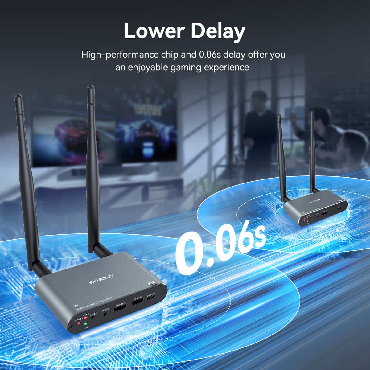 TransAir2 4K Wireless Video Transmission System 0.06s Latency 30Hz HD Output for Conferences, Church Wedding Services