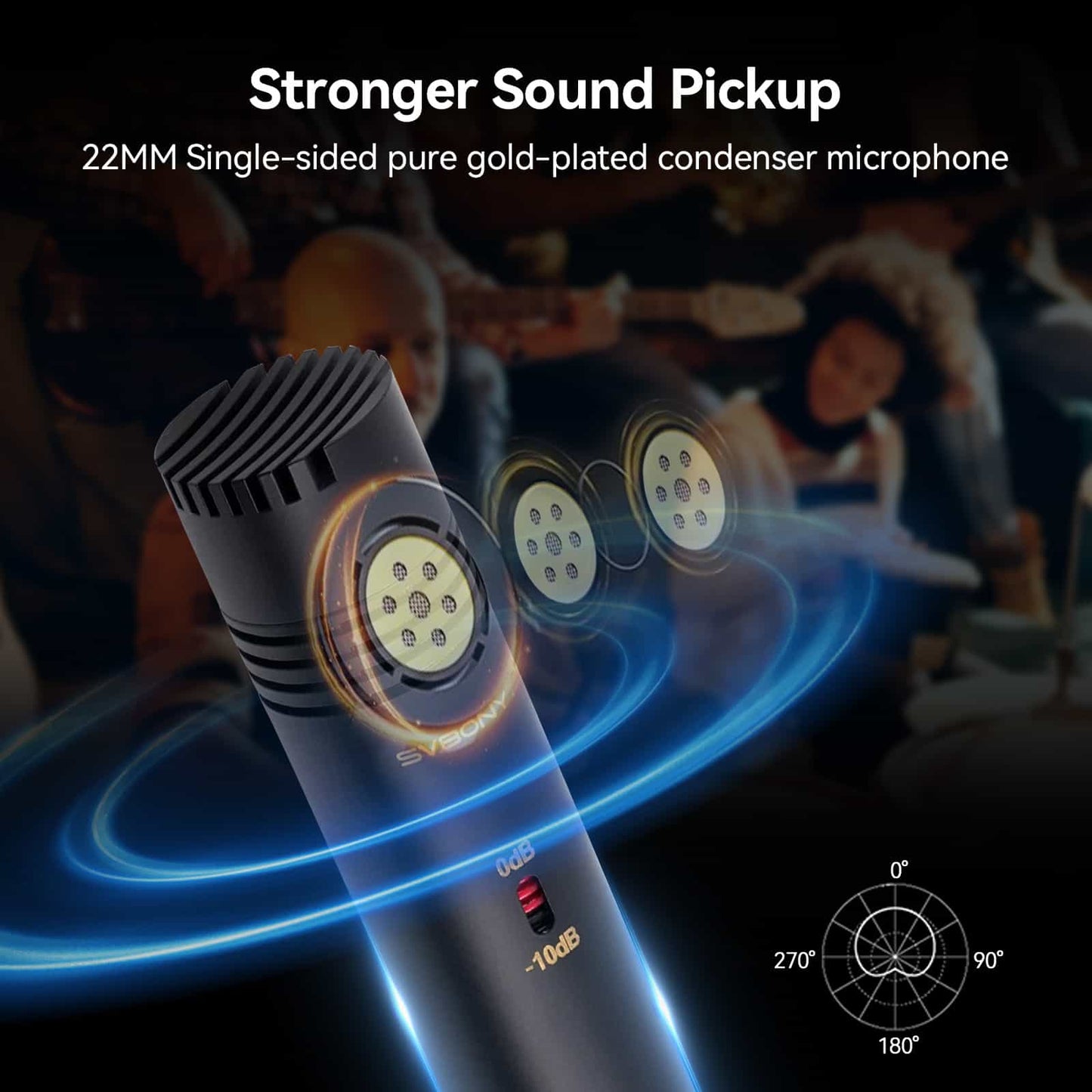 SVMic M1 Wireless Microphones System Cordless Handheld Condenser Mic for Audio Singing Church Wedding