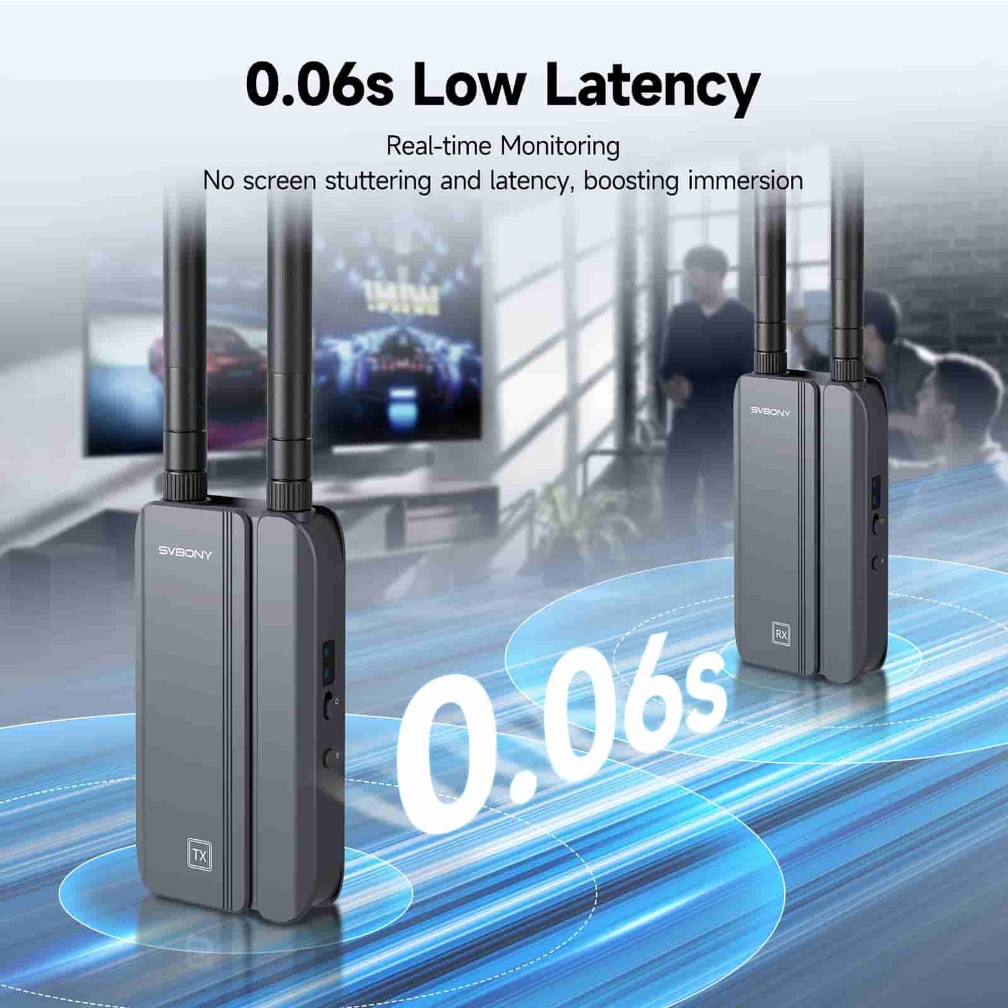 TransAir3 Wireless Video Transmission System 0.06s Latency 1080P HD Sender Extender for Streaming, Presentations, Big-screen entertainment