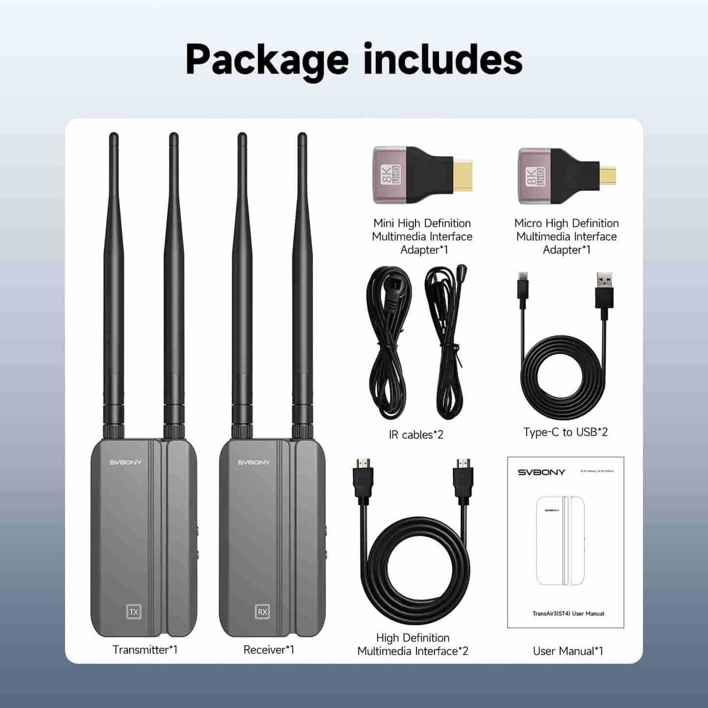 TransAir3 Wireless Video Transmission System 0.06s Latency 1080P HD Sender Extender for Streaming, Presentations, Big-screen entertainment