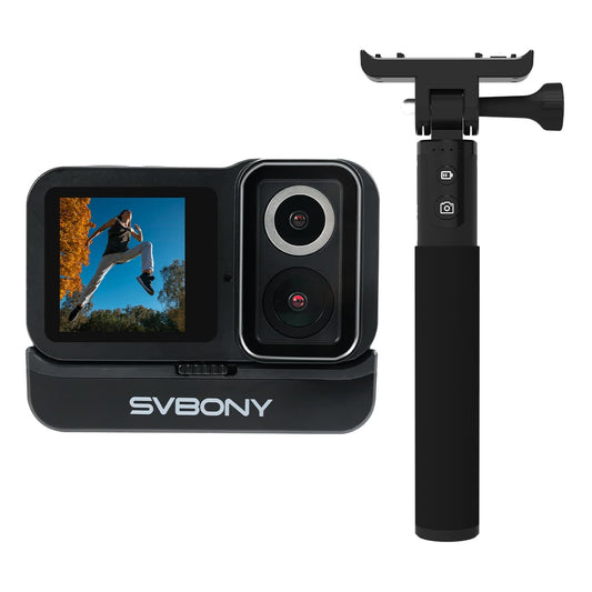 SVBONY SVGO Dual Lens Action Camera lenses support 4K 30fps recording, deliver exceptional night vision clarity, feature IPX8 waterproof rating, and are perfect for diving, bicycling, sports, and various outdoor activities