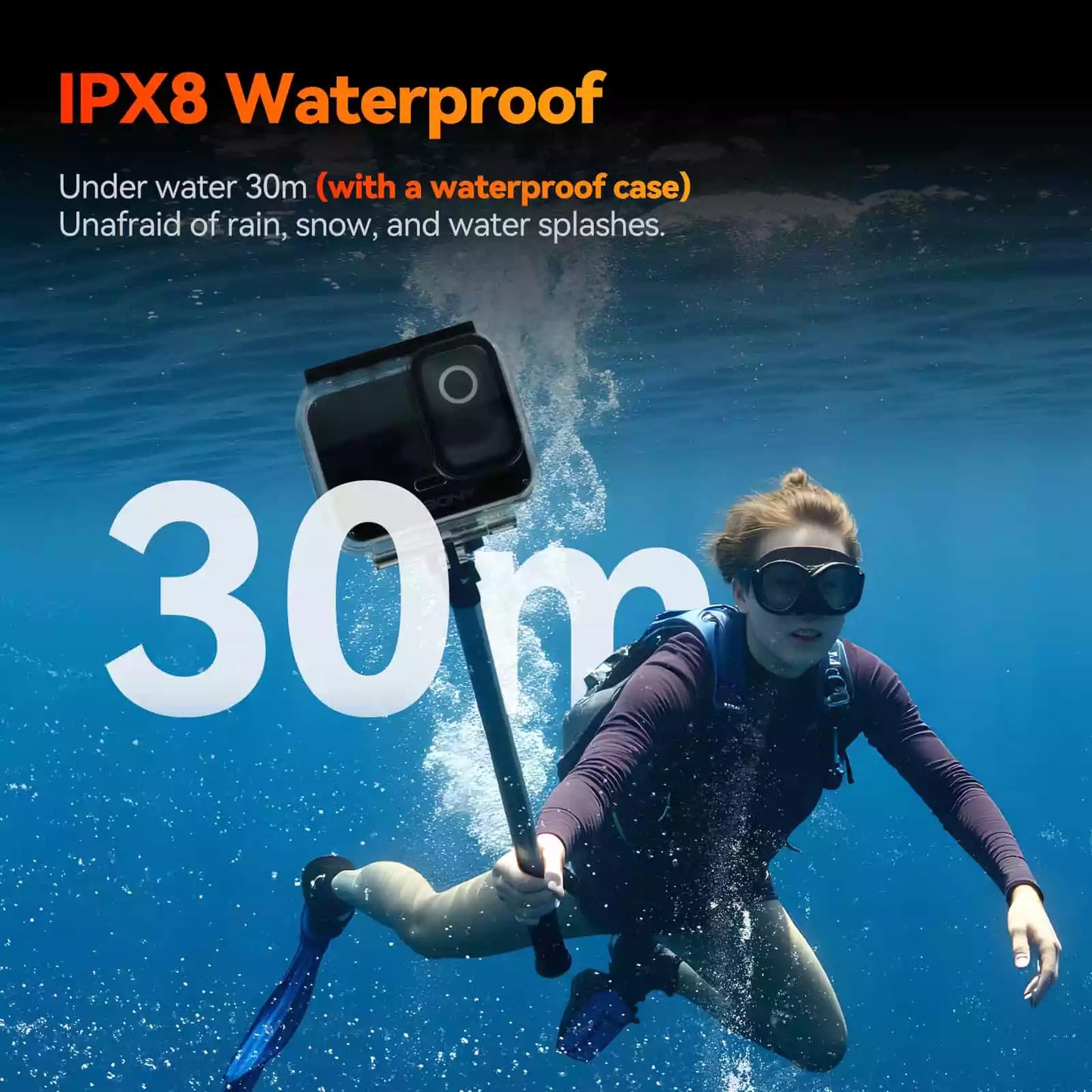 SVBONY SVGO Dual Lens Action Camera lenses support 4K 30fps recording, deliver exceptional night vision clarity, feature IPX8 waterproof rating, and are perfect for diving, bicycling, sports, and various outdoor activities
