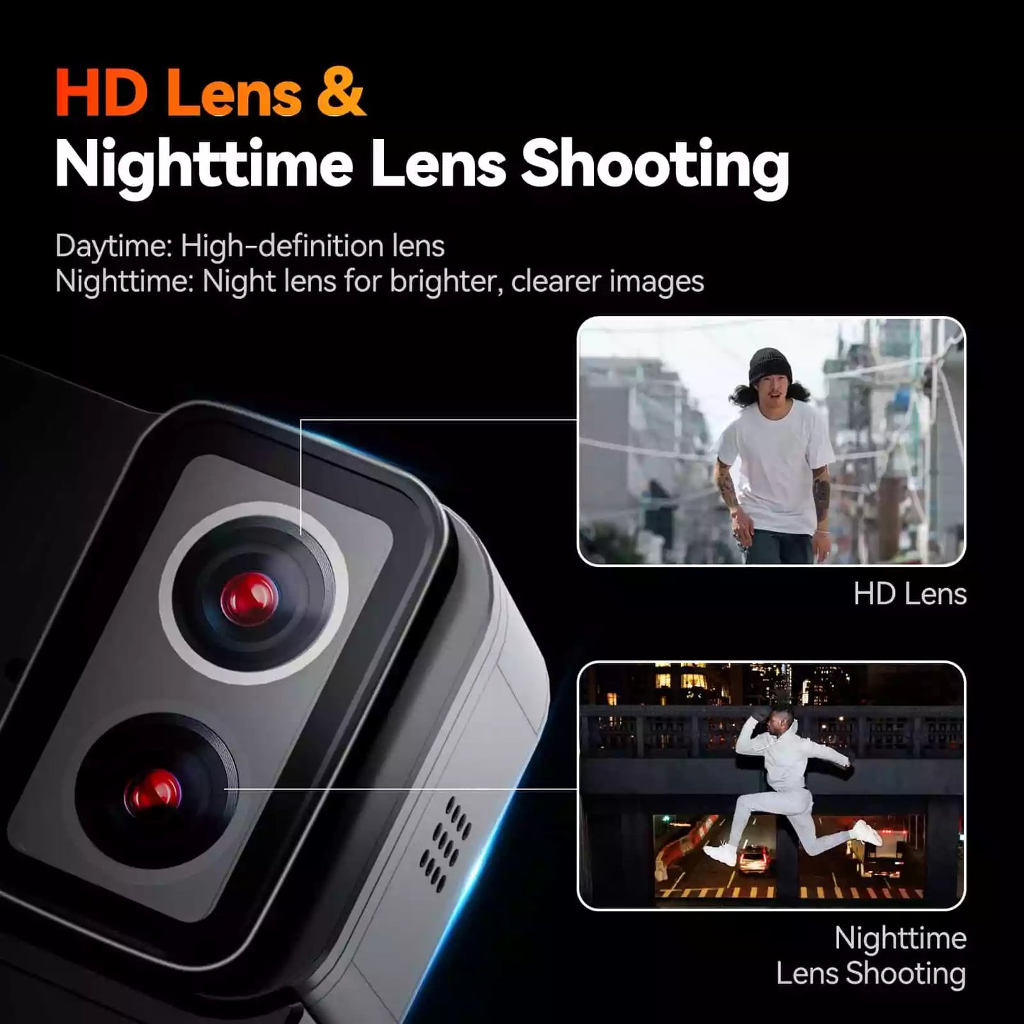 SVBONY SVGO Dual Lens Action Camera lenses support 4K 30fps recording, deliver exceptional night vision clarity, feature IPX8 waterproof rating, and are perfect for diving, bicycling, sports, and various outdoor activities