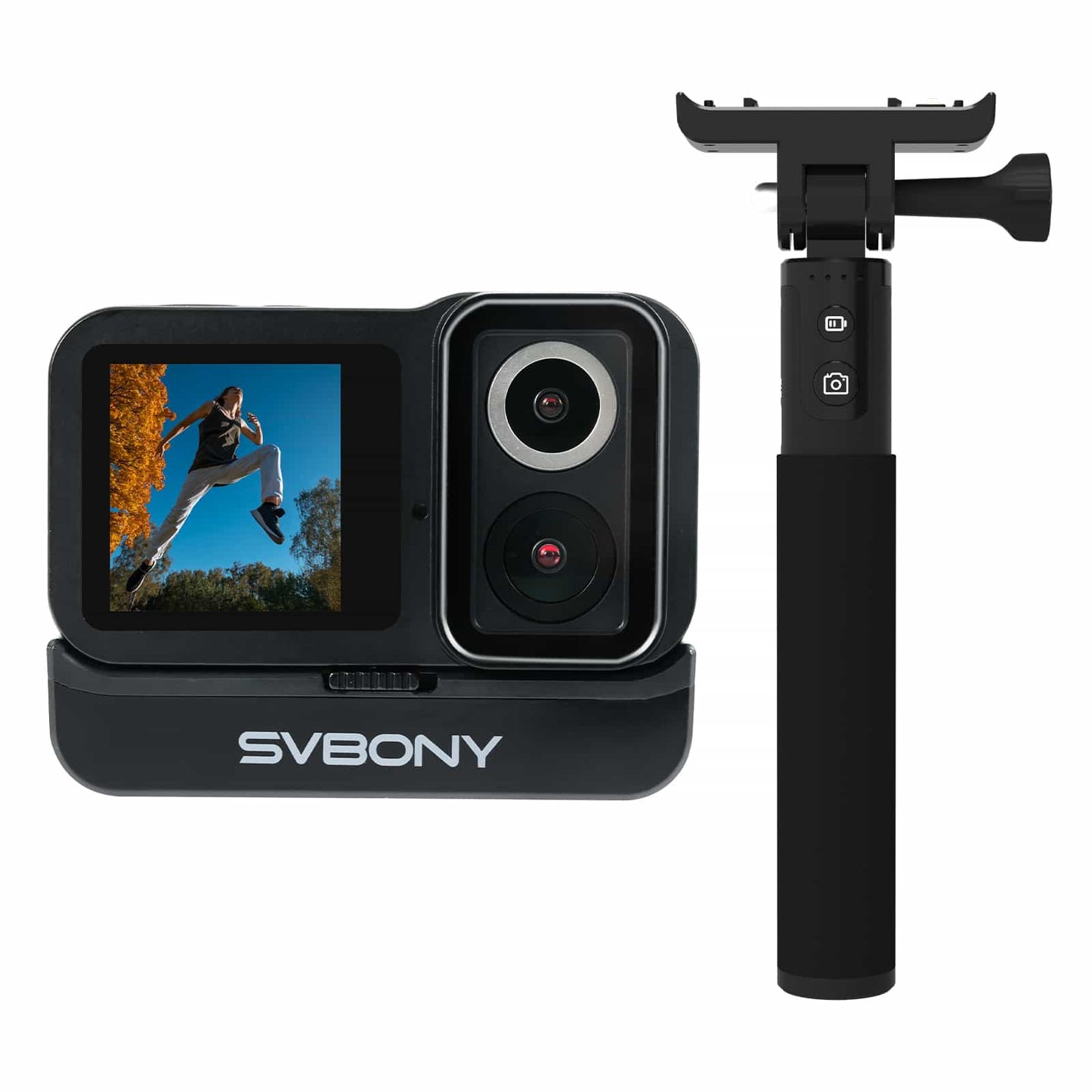 SVBONY SVGO Dual Lens Action Camera lenses support 4K 30fps recording, deliver exceptional night vision clarity, feature IPX8 waterproof rating, and are perfect for diving, bicycling, sports, and various outdoor activities