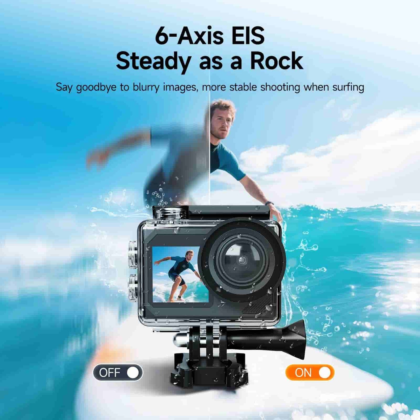 SVbony SVGO2 Action Camera 4K/30fps, IPX8 waterproof for diving, surfing, skiing, and perfect for casual sports and daily vlog too—with simple operation and great value