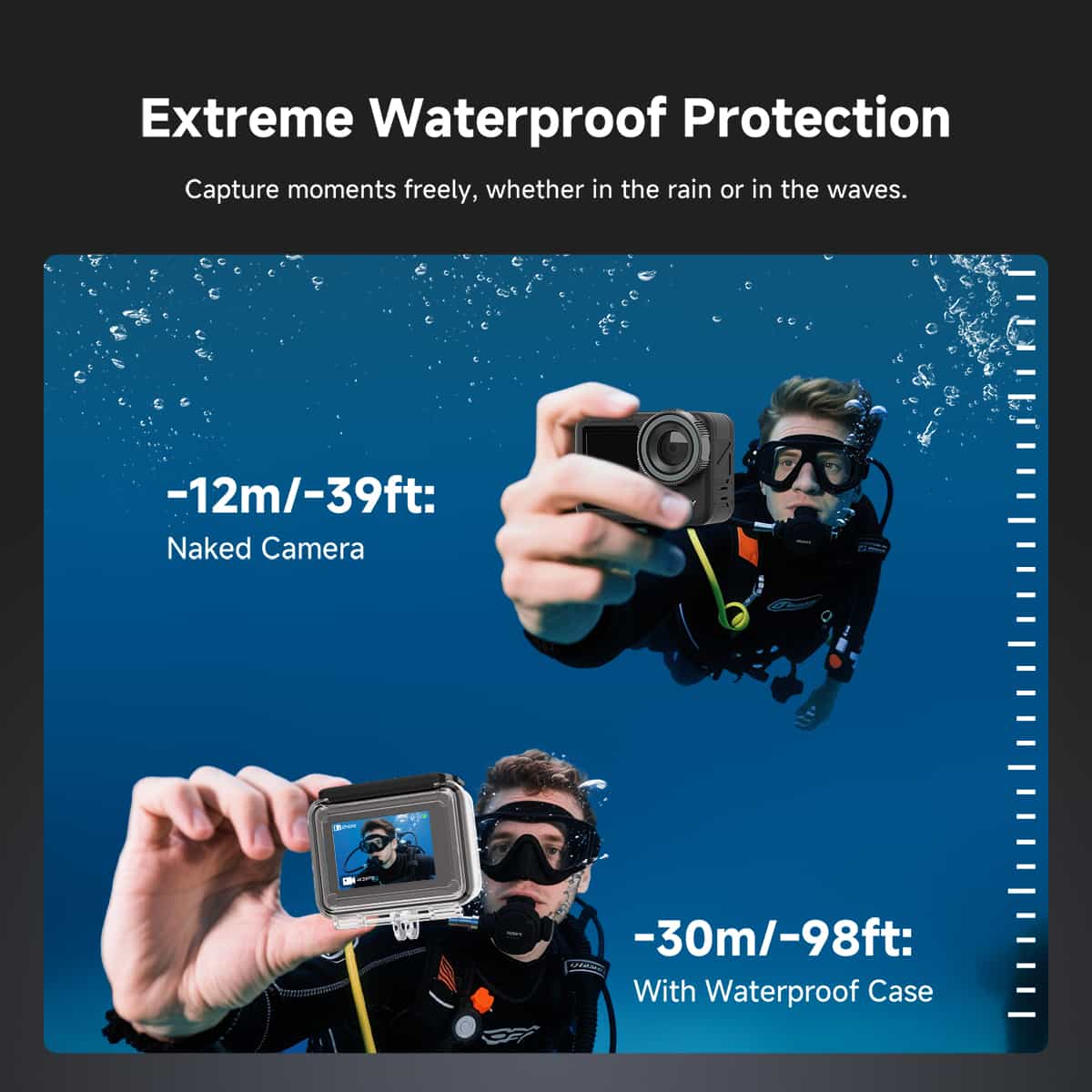 SVGO3 4K Waterproof Action Camera with Magnetic Quick Release ,Low-light Shooting, for Surfing, Diving, and Adventures