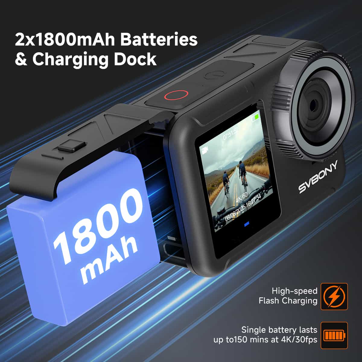 SVGO3 4K Waterproof Action Camera with Magnetic Quick Release ,Low-light Shooting, for Surfing, Diving, and Adventures