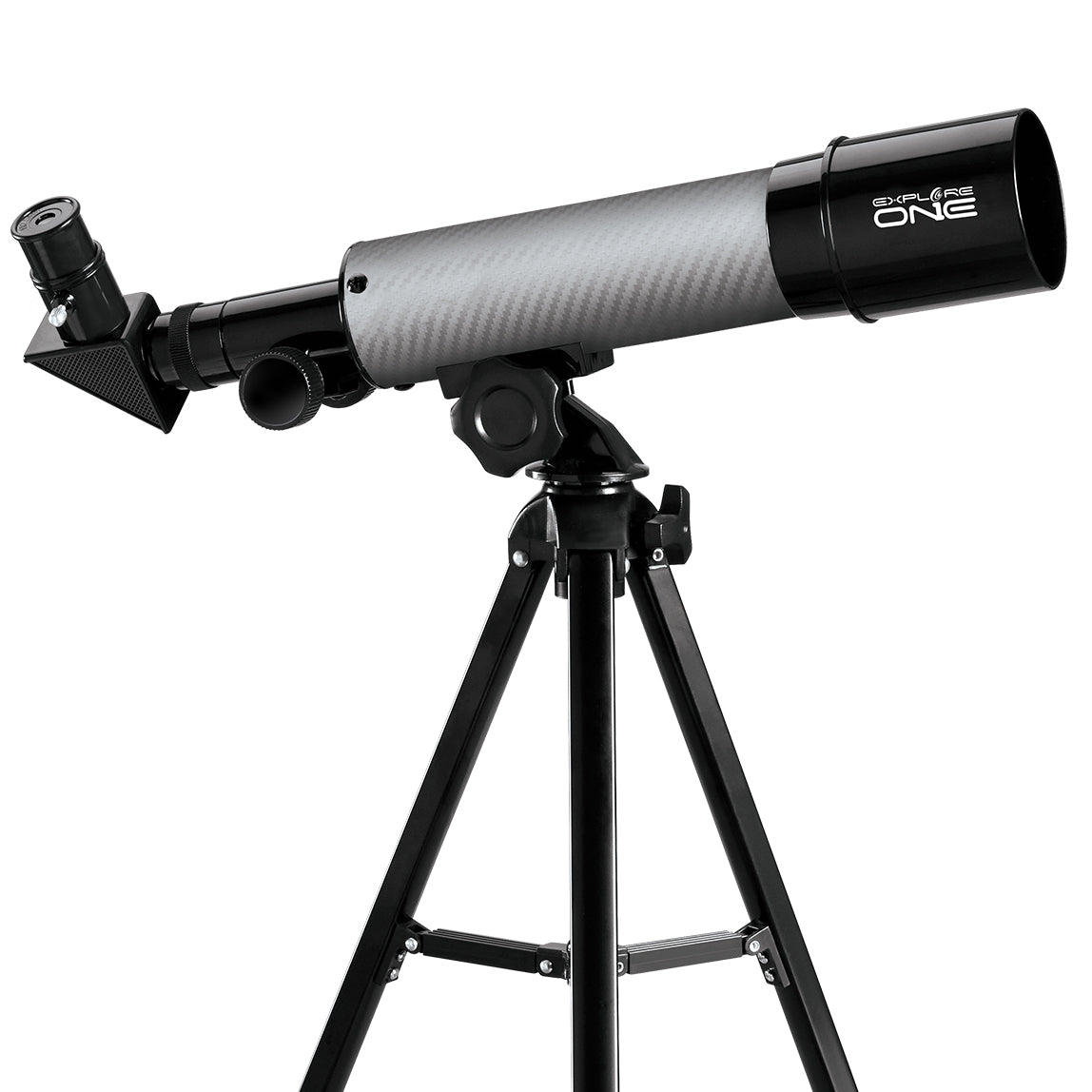 Explore One CF350 50mm Refractor — Silver Carbon Fiber Beginner Telescope on AZ Mount